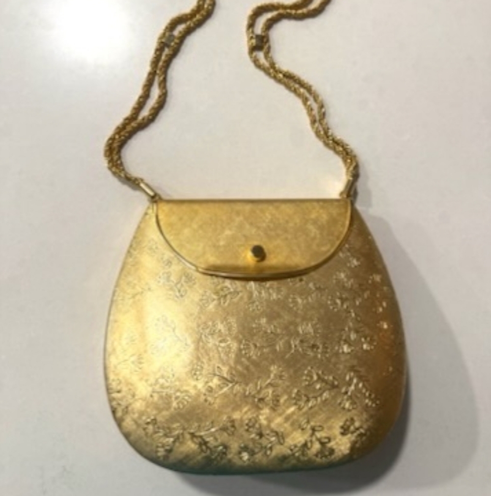 Vintage Gold Metal Evening Bag